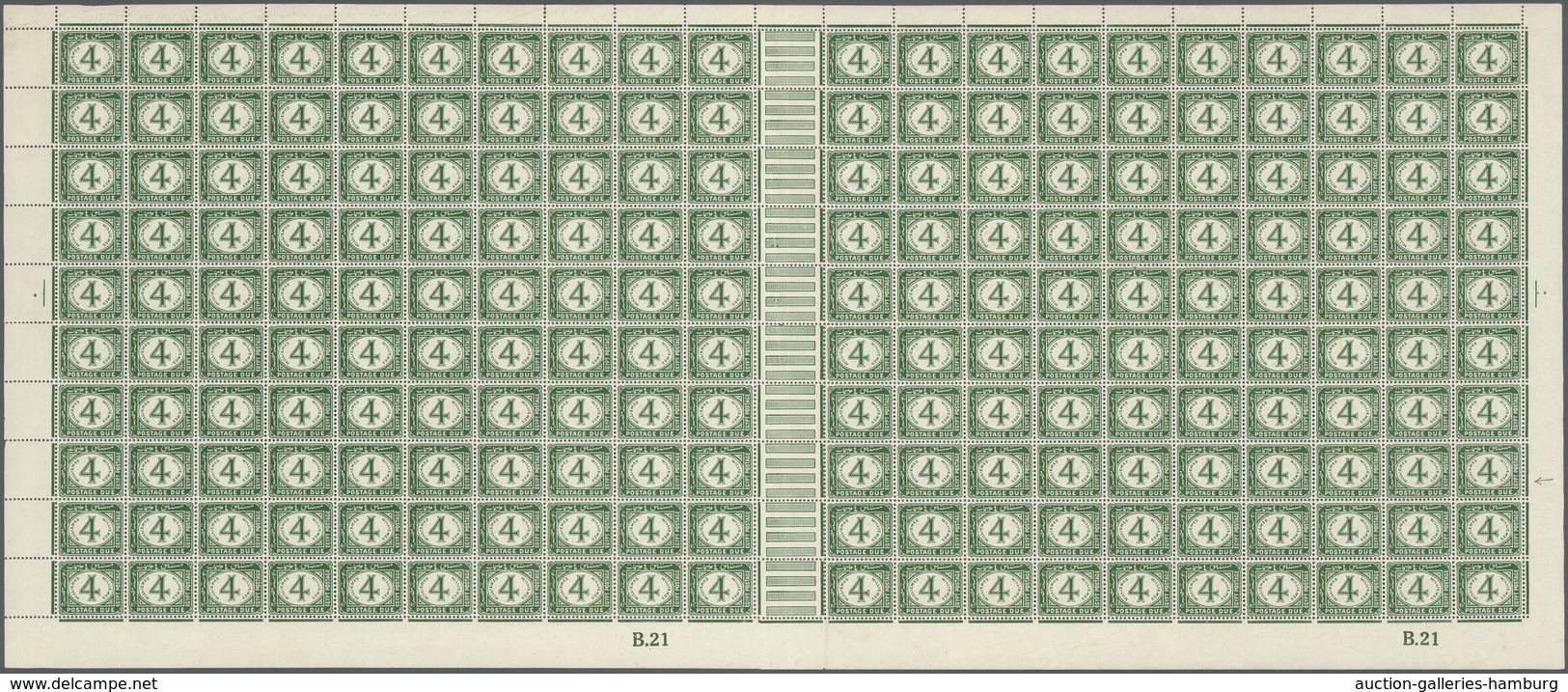 Ägypten - Portomarken: 1889-1921, Seven Sheets Of Postage Due Stamps Including Very Scarce 1889 2 Pi - Sonstige & Ohne Zuordnung