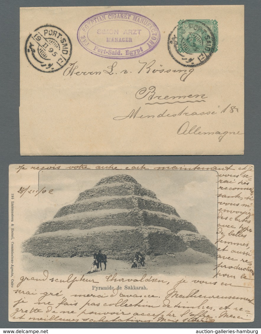 Ägypten - Ganzsachen: 1888-1911, Reizvolle Partie Von 43 Meist Gelaufenen Ganzsachen, Dabei Einschre - Sonstige & Ohne Zuordnung