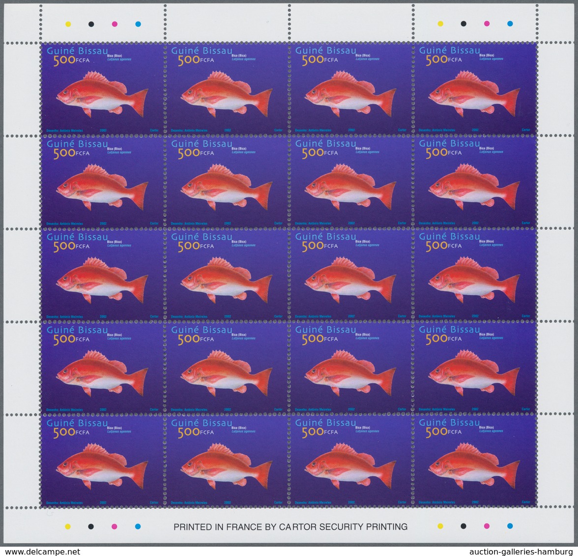 Guinea-Bissau: 2002, FISHES, Complete Set Of Three In Sheets, In An Investment Lot Of 2000 Sets Mint - Guinea-Bissau