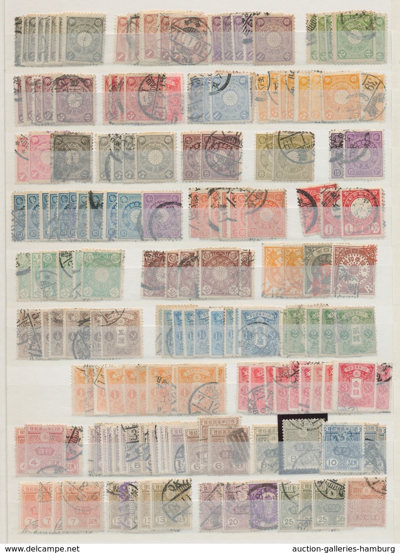 Japan: 1875-1990, Extensive Stock Japan With Some Duplicates In A Stock Book With An Attractive Earl - Sonstige & Ohne Zuordnung