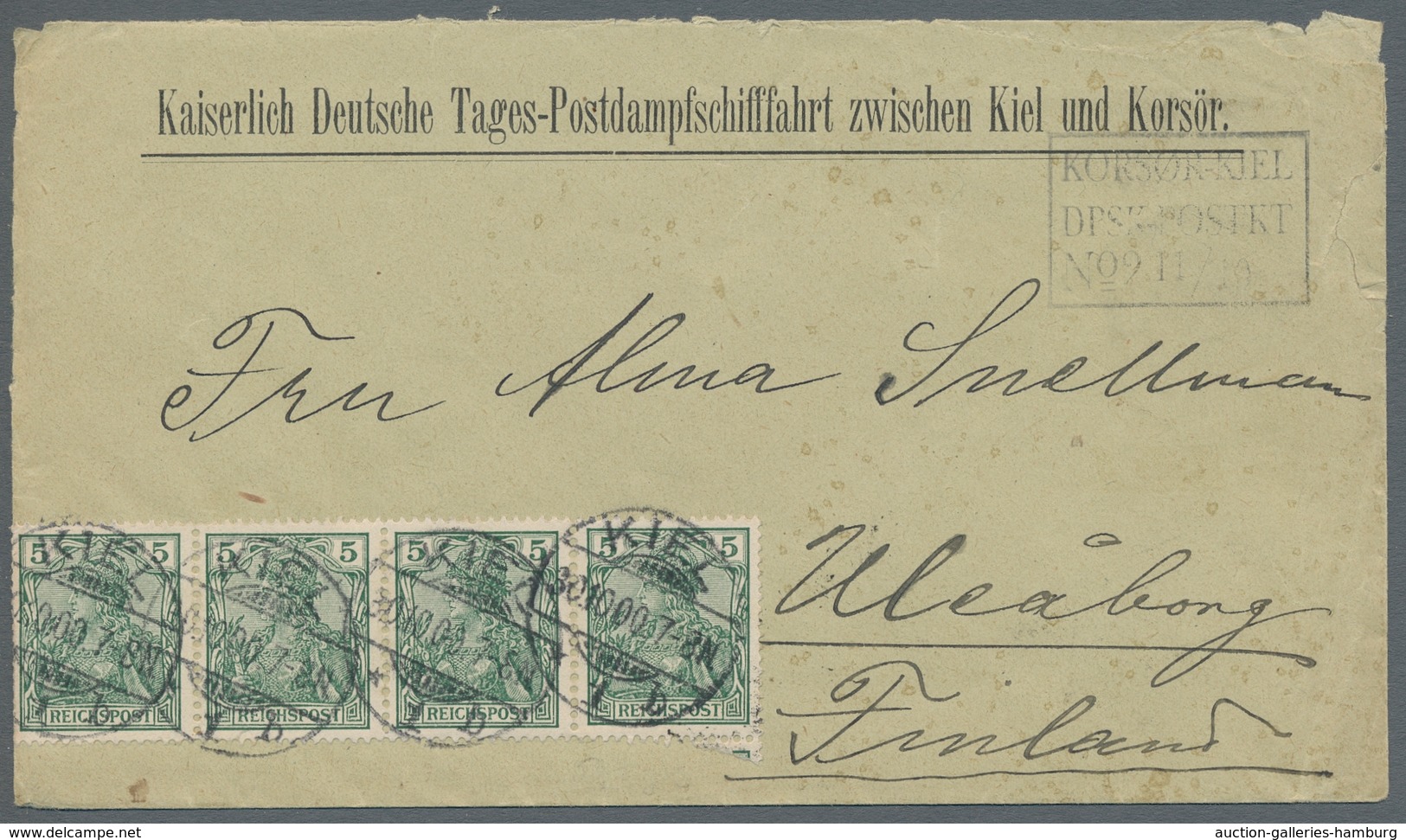 Schiffspost Deutschland: 1900-1937, Partie Von 13 Schiffspostbelegen (teils Ansichtskarten) Mit U.a. - Briefe U. Dokumente