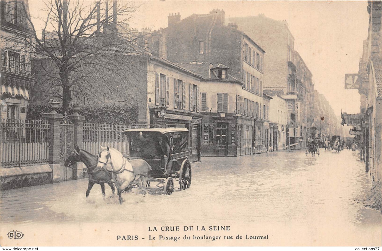 75015-PARIS- LE PASSAGE DU BOULANGER RUE DE LOURMEL- LA CRUE DE LA SEINE - Arrondissement: 15