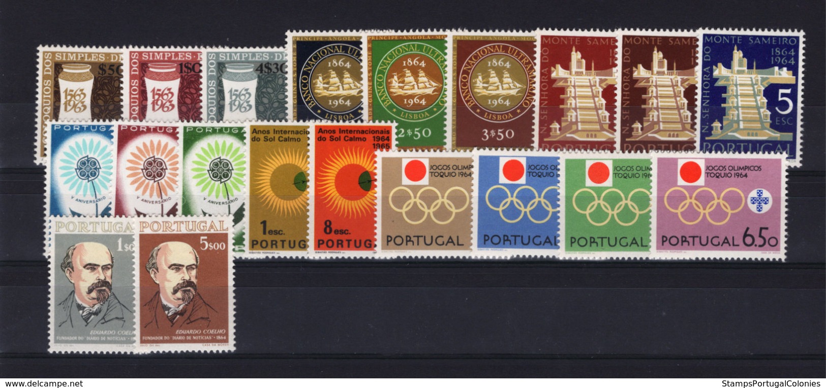 1964 Portugal Complete Year MNH Stamps. Année Compléte Timbres Neuf Sans Charnière. Ano Completo Novo Sem Charneira. - Ganze Jahrgänge
