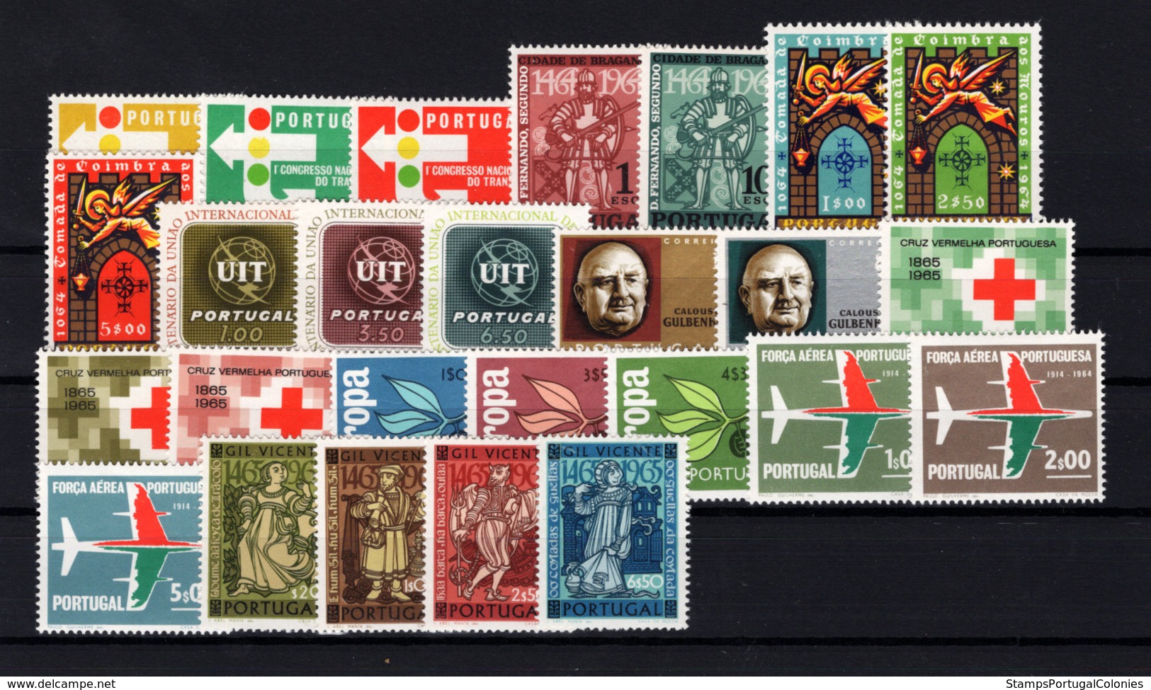 1965 Portugal Complete Year MNH Stamps. Année Compléte Timbres Neuf Sans Charnière. Ano Completo Novo Sem Charneira. - Ganze Jahrgänge