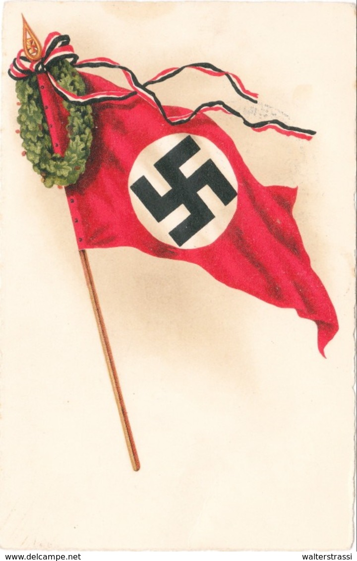 III. Reich, Propagandakarte " Flagge " Stempel - Wien - Weltkrieg 1939-45