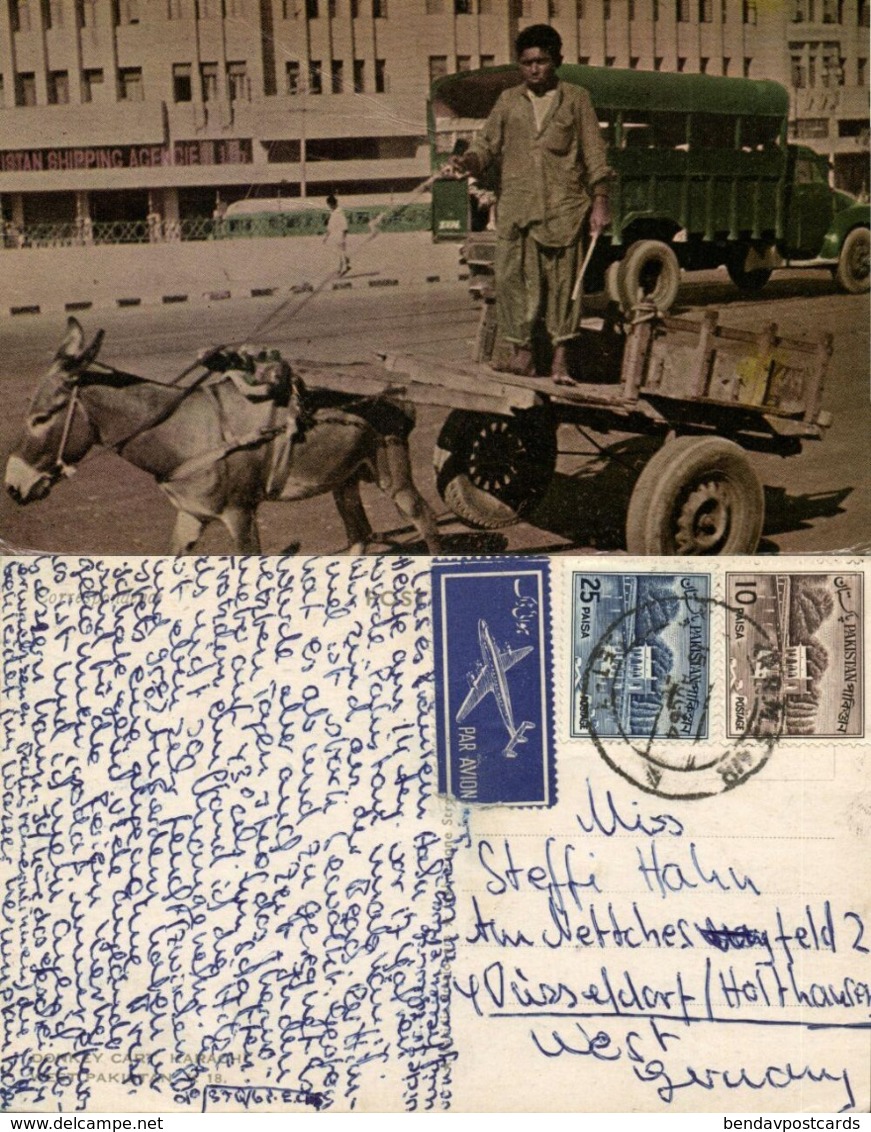 Pakistan, KARACHI, Donkey Cart (1964) Postcard - Pakistán