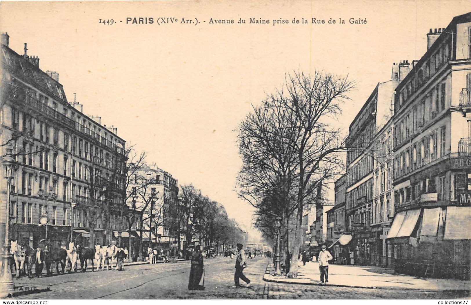 75014-PARIS- AVENUE DU MAINE PRISE DE LA RUE DE LA GAÏTE - Arrondissement: 14