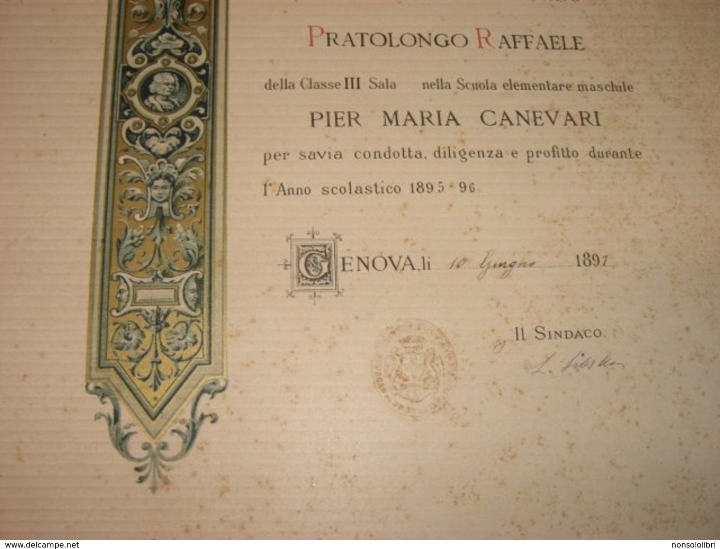 DIPLOMA D'ONORE DI SECONDO GRADO 1897 - Diplomi E Pagelle