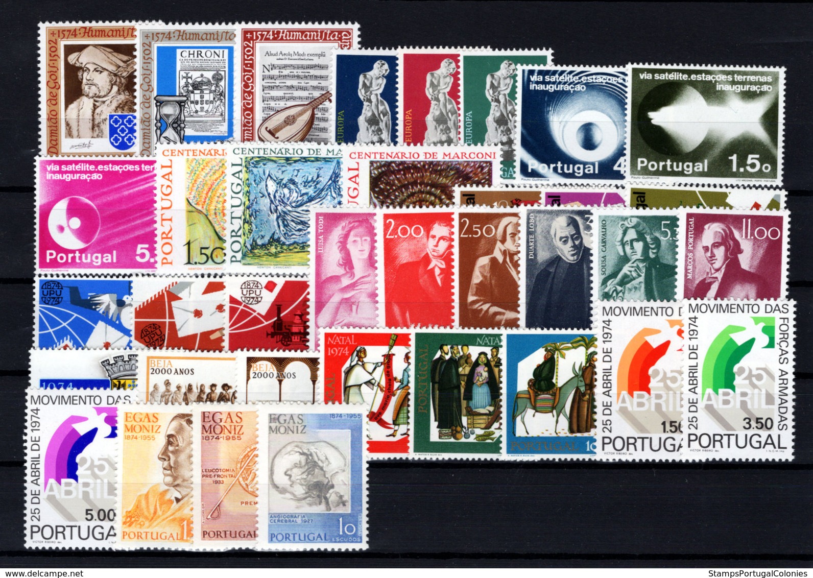 1974 Portugal Complete Year MNH Stamps. Année Compléte Timbres Neuf Sans Charnière. Ano Completo Novo Sem Charneira. - Ganze Jahrgänge