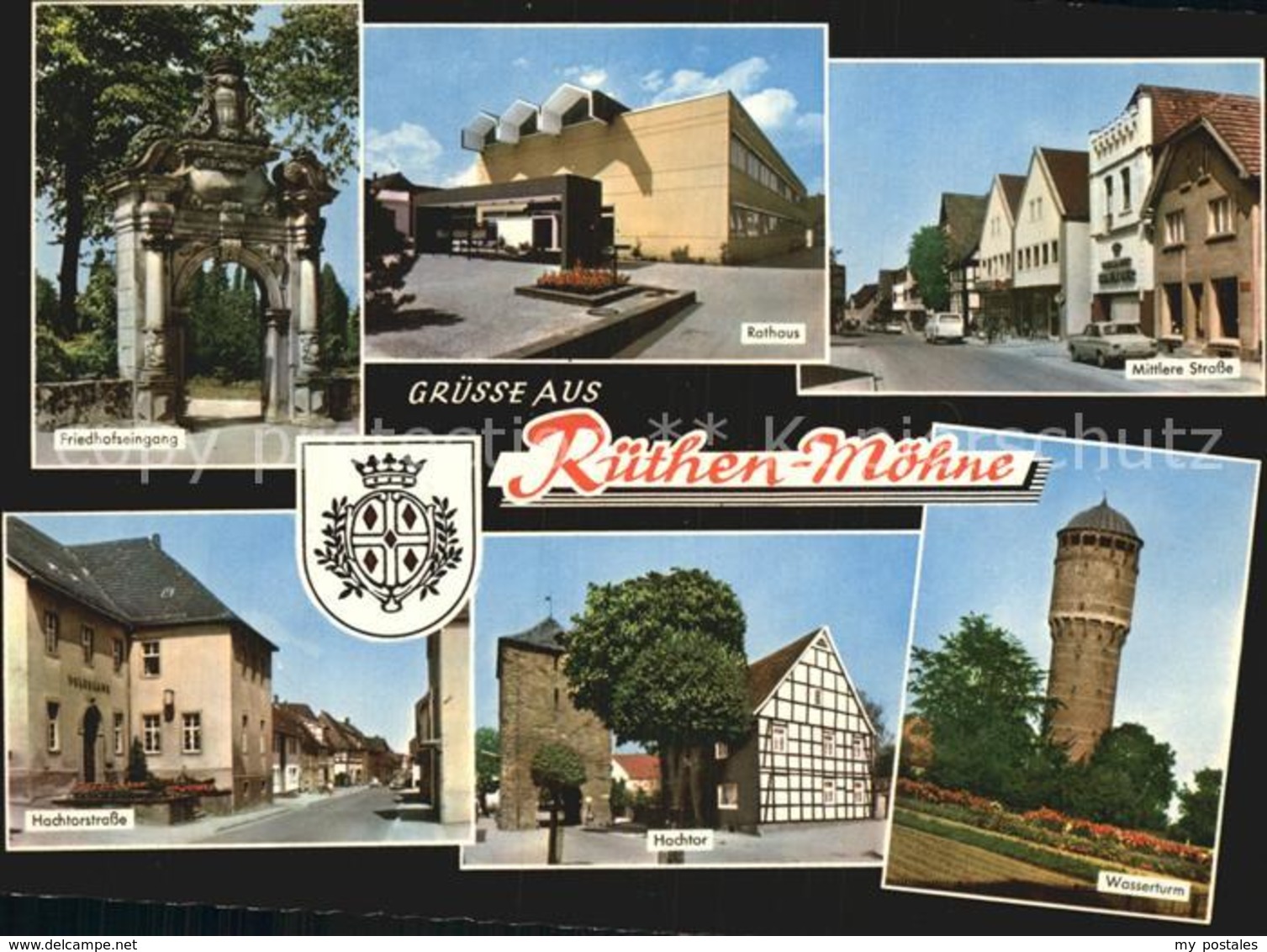 72506678 Ruethen Moehne Friedhofseingang Rathaus Hochtor Wasserturm Ruethen - Sonstige & Ohne Zuordnung