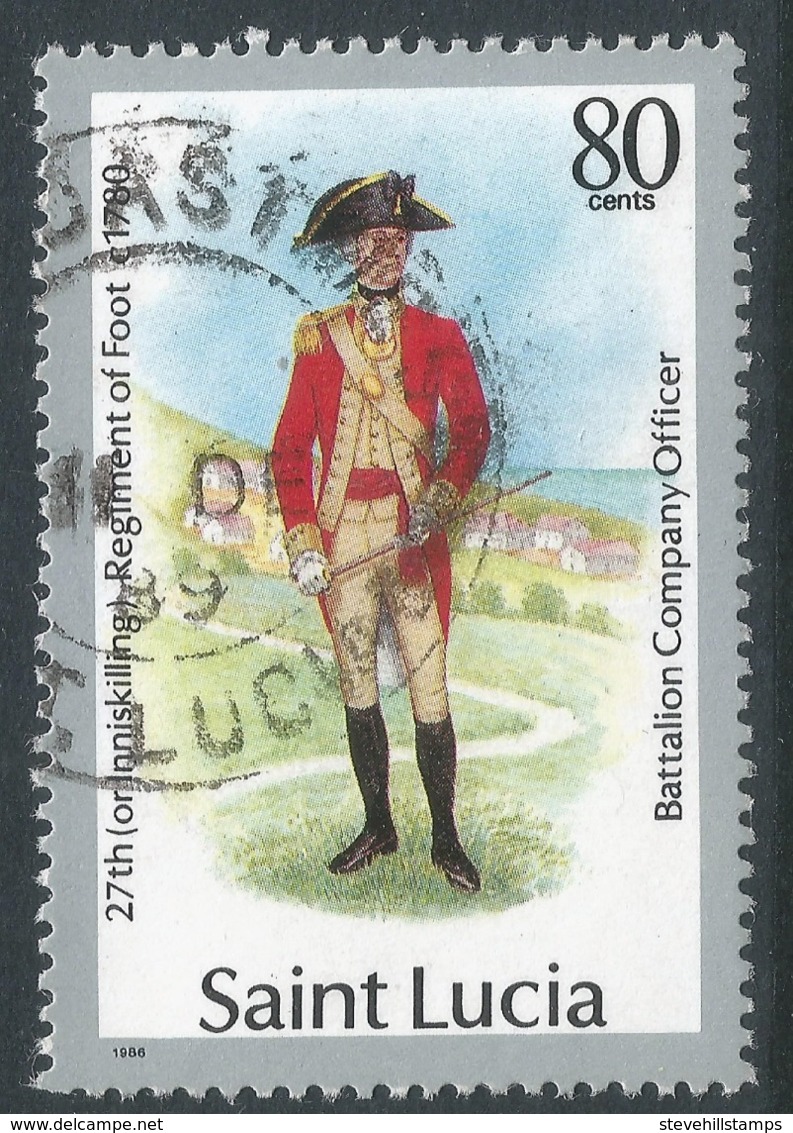 St Lucia. 1985 Military Uniforms. 80c Used. SG 940 - St.Lucia (1979-...)