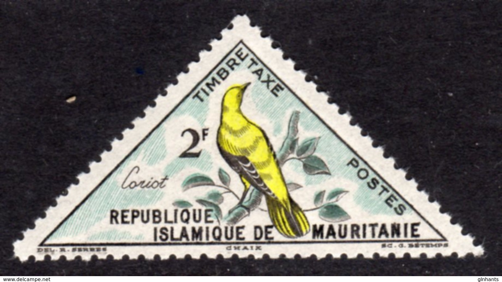 MAURITANIA - 1963 2f GOLDEN ORIOLE BIRD POSTAGE DUE TIMBRE TAX STAMP FINE MNH ** SG D181 - Mauritania (1960-...)