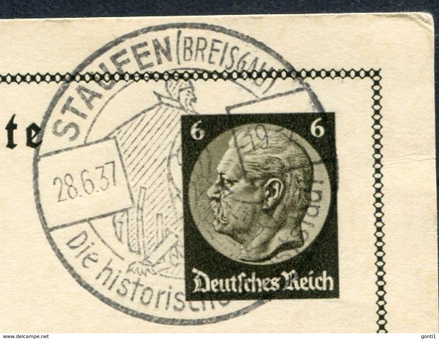 German Empires 1937 GS Kopfbild Hindenburg Mi.Nr.P236/37-81-2-B1"Besucht Das Schöne Badnerland-Breisach,Münster"1 GS - Sonstige & Ohne Zuordnung