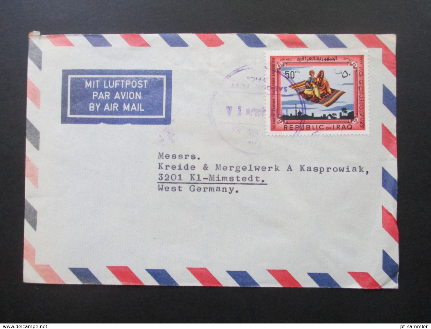 Irak / Iraq Luftpost / Air Mail 1965 Samhiry Bros Co. Baghdad - Mimstedt Kreide Und Mergelwerk - Irak