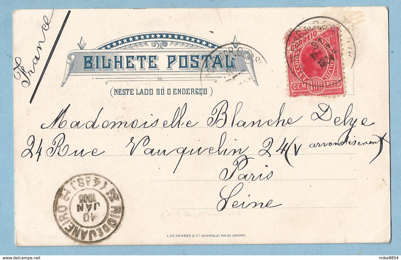 BA0303  CPA   Bilhete Postal  Brazil   -  O Castello - PAQUETA   1904  +++++++++++++++++++ - Rio De Janeiro