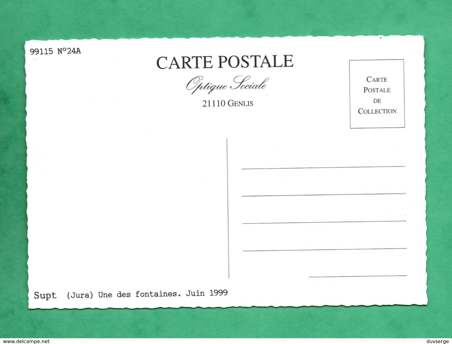 39 Jura Supt Une Des Fontaines Carte Postale ( Photo Prise En Juin 1999 ) - Sonstige & Ohne Zuordnung