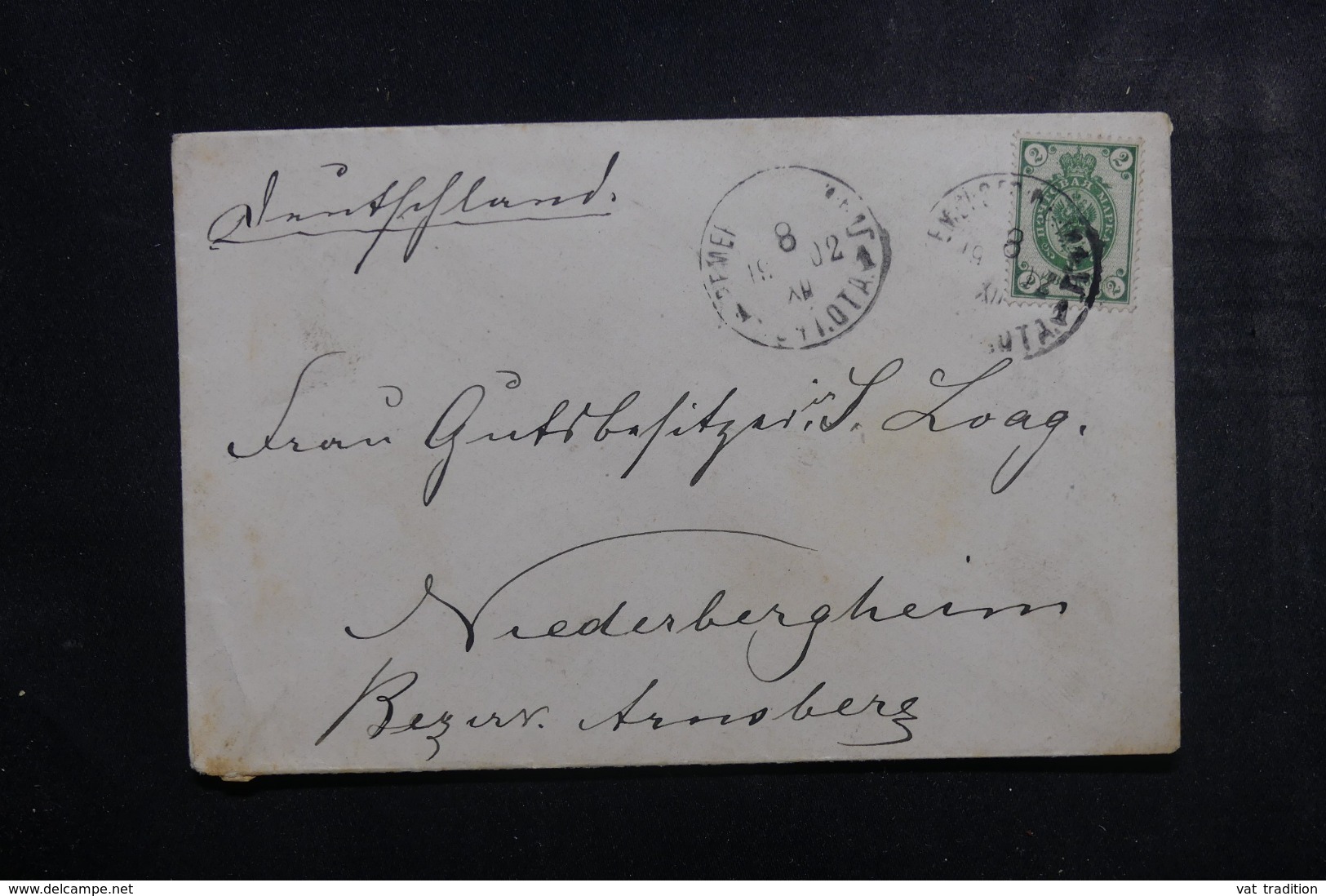 RUSSIE - Enveloppe Pour Niederbergheim En 1902, Affranchissement Plaisant- L 44926 - Covers & Documents