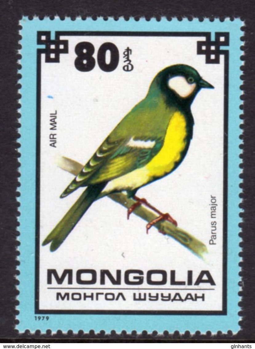 MONGOLIA - 1979 80m AIR PROTECTED BIRDS GREAT TIT BIRD STAMP FINE MNH ** SG 1240 - Mongolia