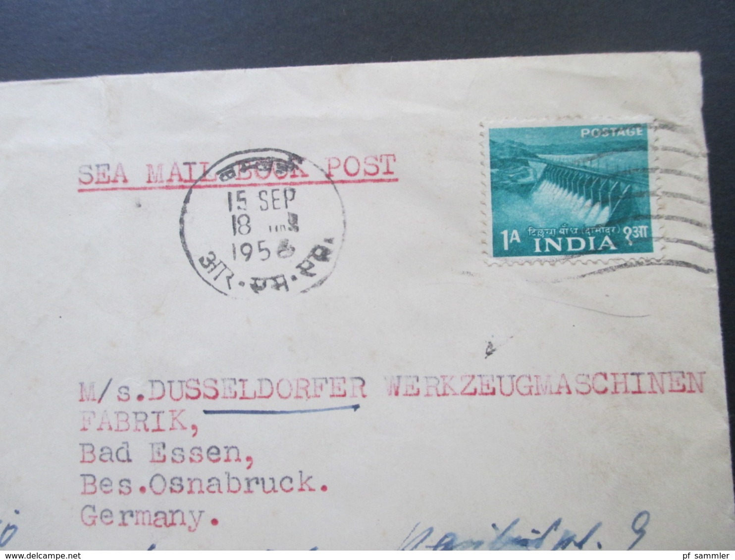 Indien 1956 Nach Düpsseldorf Schiffspost Sea Mail Book Post - Storia Postale