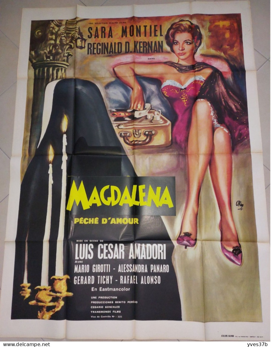 "Magdalena (Pêché D'Amour) S. Montiel, R.D. Kernan...1961 - 120x160 - TTB - Afiches & Pósters
