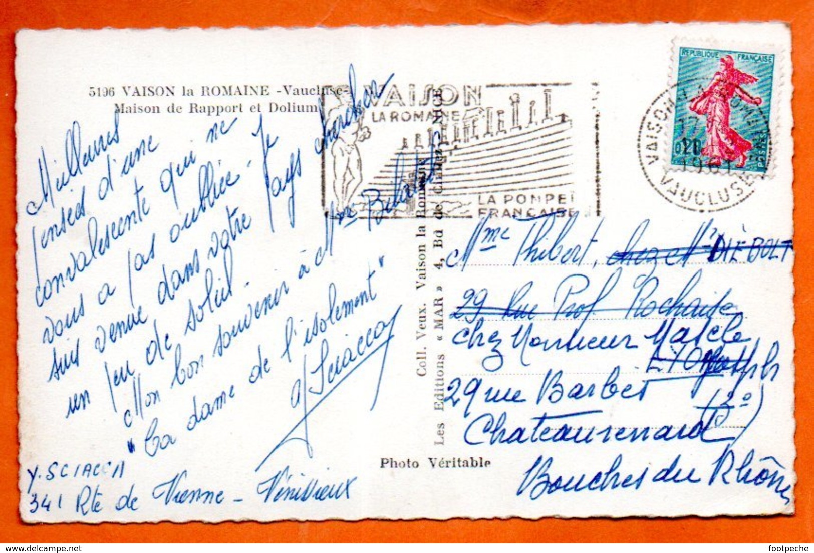 VAISON LA ROMAINE LA POMPEI FRANCAISE  1961    Carte N° PP 249 - Mechanical Postmarks (Advertisement)