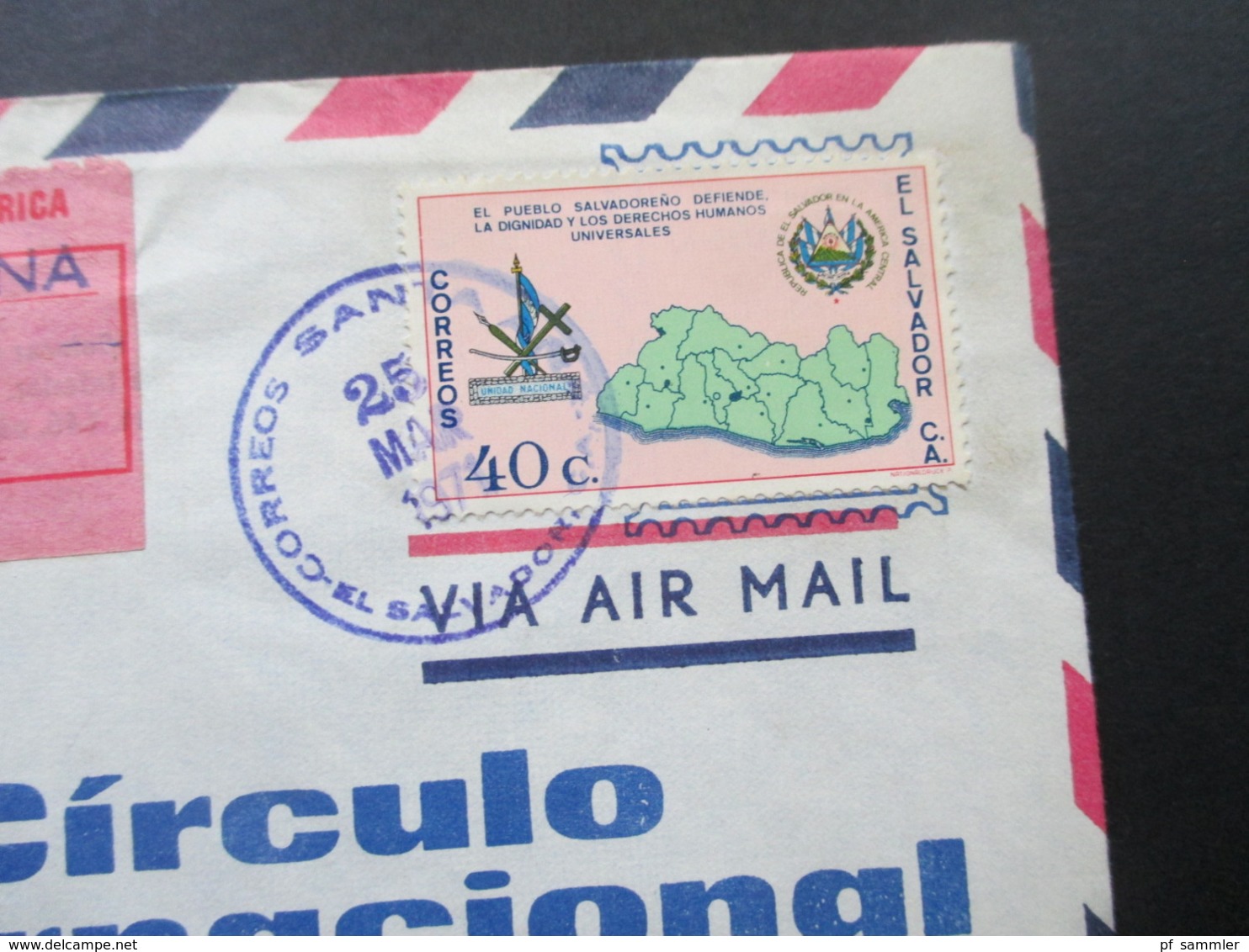 El Salvador 1971 Einschreiben / Registered Santa Ana Via Air Mail - Miami Florida Circulo International De Costura - El Salvador