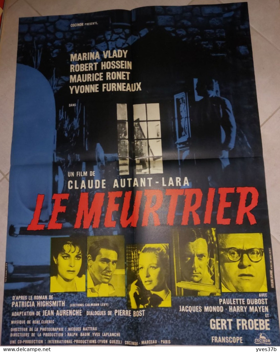 "Le Meurtrier" Marina Vlady, R. Hossein, M. Ronet...1963 - Affiche 60x80 - TTB - Manifesti & Poster