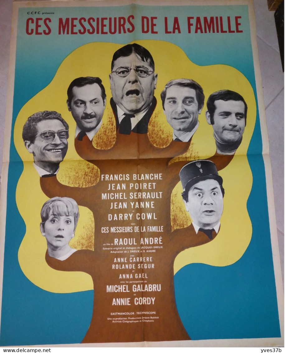 "Ces Messieurs De La Famille" F. Blanche, Serault, Poiret...1969 - Affiche 60x80 - TTB - Manifesti & Poster