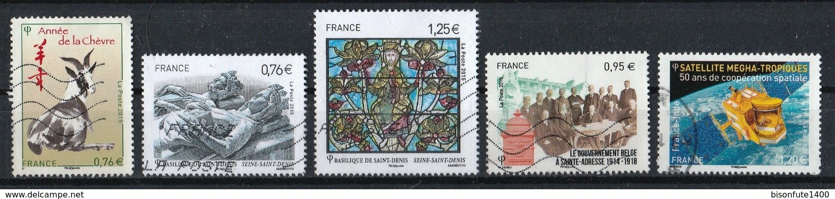 France 2015 : Timbres Yvert & Tellier N° 4926 - 4930 - 4931 - 4934 - 4946 Et 4966 Avec Oblit. Mécaniques. - Oblitérés