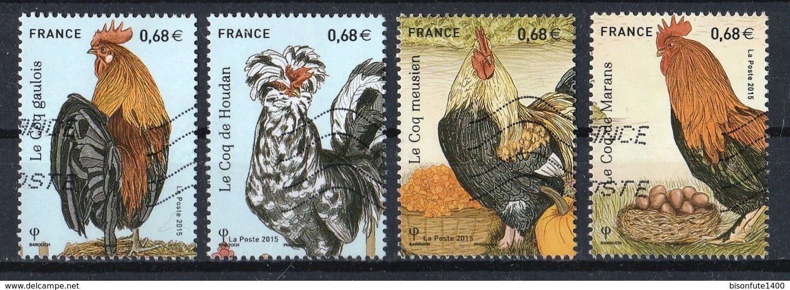 France 2015 : Timbres Yvert & Tellier N° 5007 - 5008 - 5009 Et 5010 Avec Oblit. Mécaniques. - Oblitérés