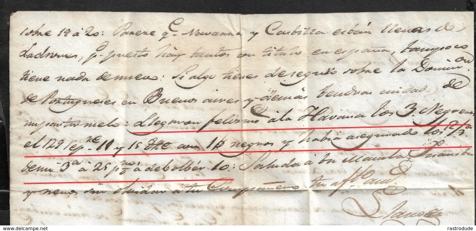 1817 LAC - PORT PAYÉ PARIS A LONDRES - Ecrit En Espagnol - Mentionne Le Transport Des Esclaves à Havanna - 1801-1848: Precursores XIX