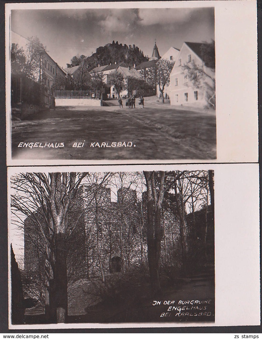 Andělská Hora Engelhaus Karlovy Vary Karlsbad Foto-AK,  Unbeschrieben, Engelhaus Bei Karlsbad, Burgruine - Sudeten