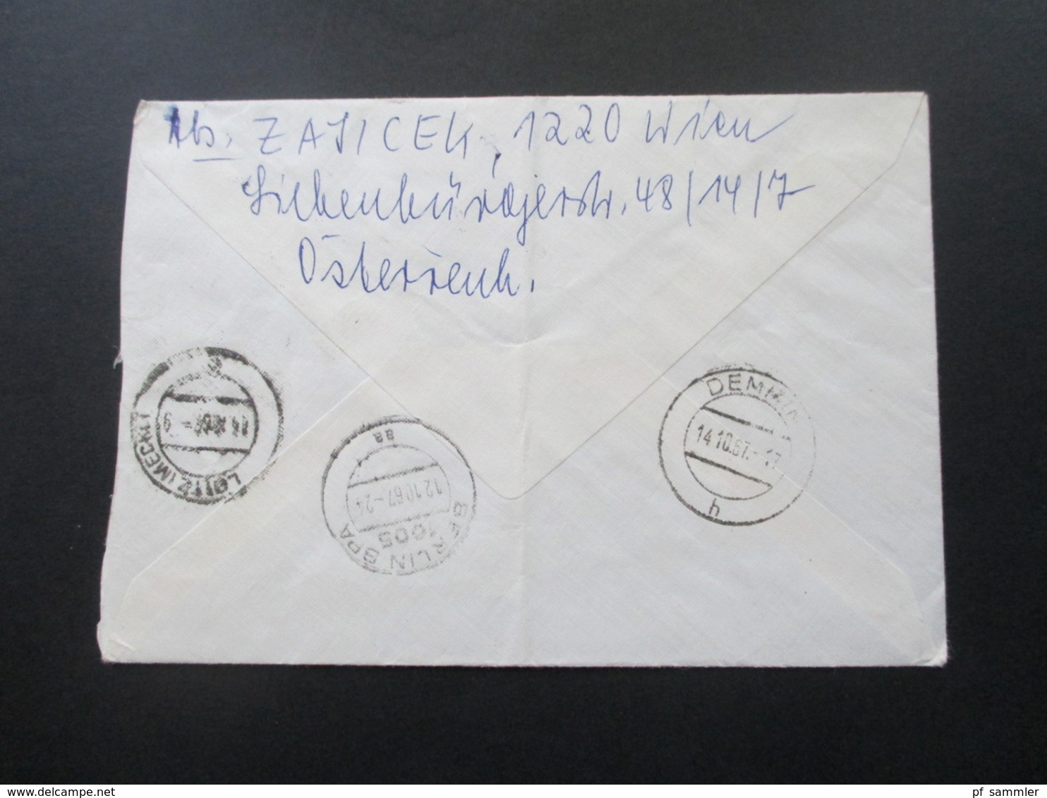 Österreich 1957 Verwendet 67 Bauerke Nr. 1038 10 Schilling Durch Eilboten Expres In Die DDR Mit 3 DDR Stempel - Brieven En Documenten