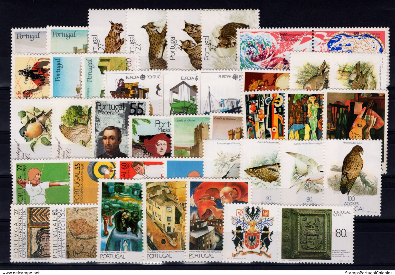 1988 Portugal Azores Madeira Complete Year MNH Stamps. Année Compléte NeufSansCharnière. Ano Completo Novo Sem Charneira - Années Complètes