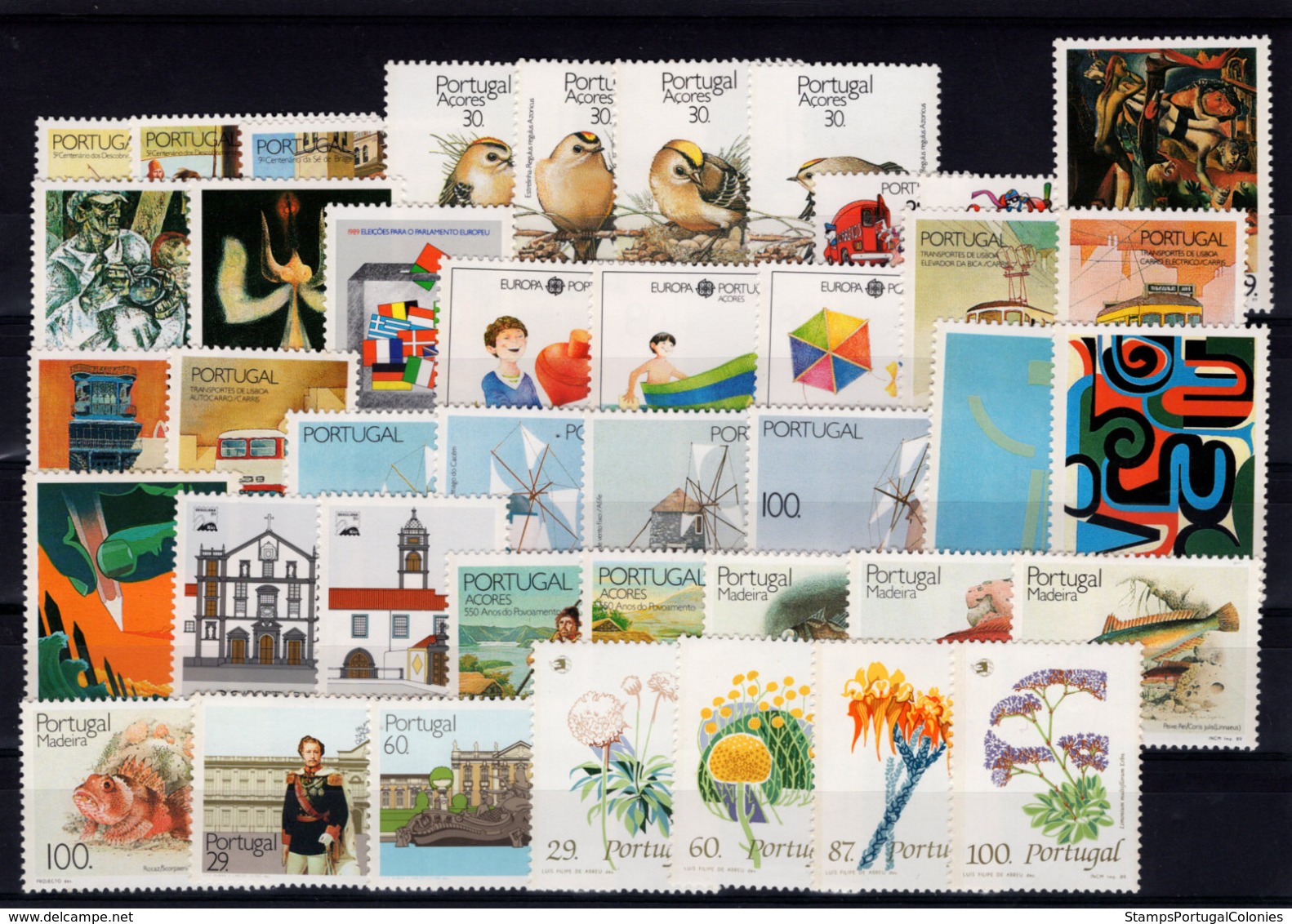 1989 Portugal Azores Madeira Complete Year MNH Stamps. Année Compléte NeufSansCharnière. Ano Completo Novo Sem Charneira - Années Complètes