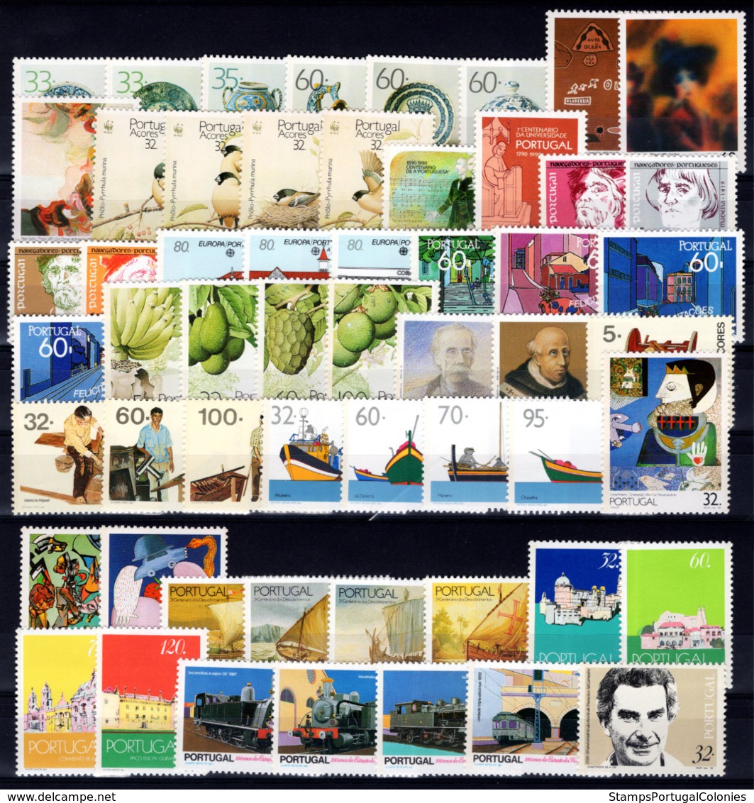1990 Portugal Azores Madeira Complete Year MNH Stamps. Année Compléte NeufSansCharnière. Ano Completo Novo Sem Charneira - Années Complètes