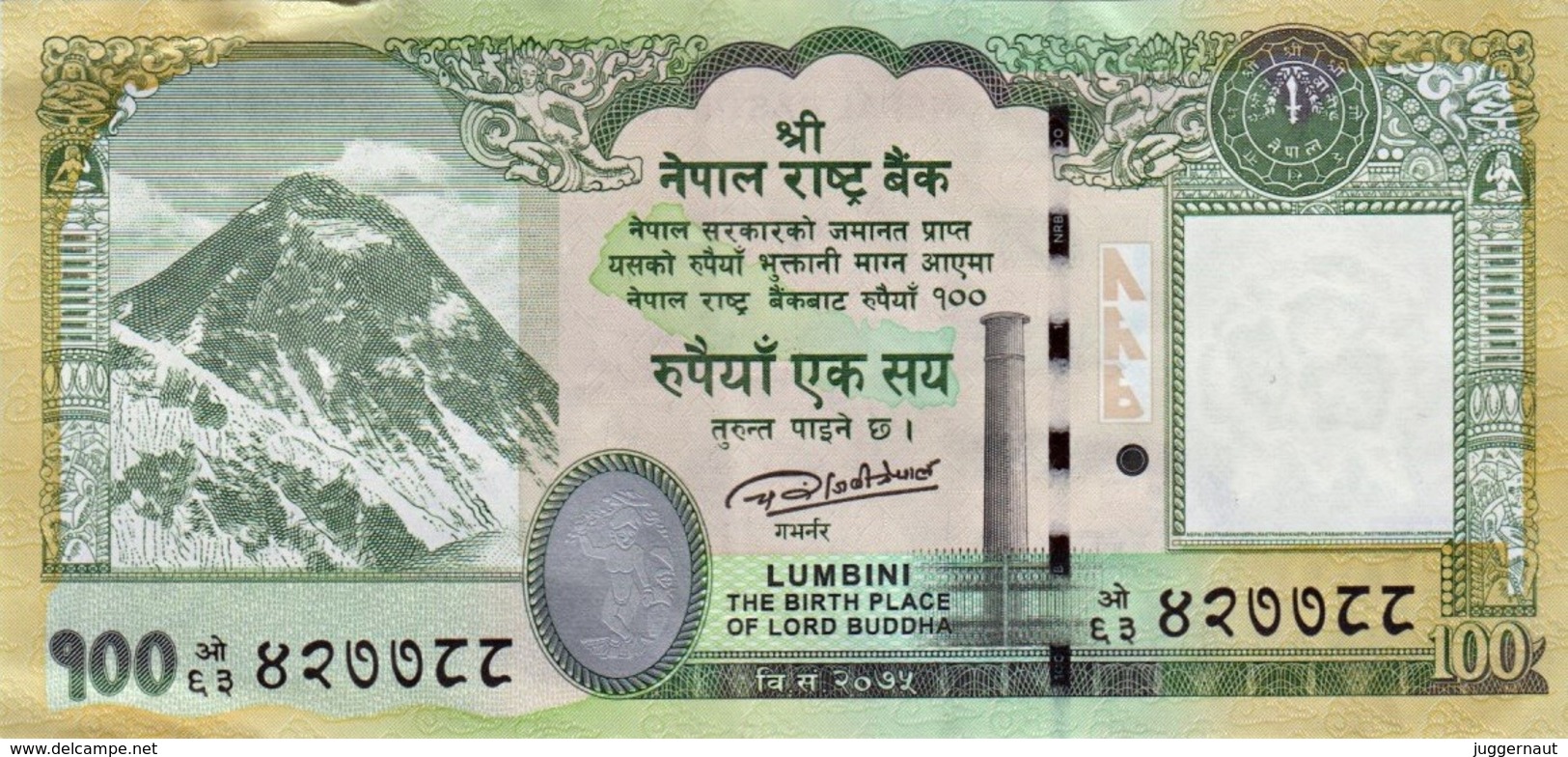 BRAND NEW NEPAL 100 Rupees  BANKNOTE LORD BUDDHA 2019 MINT/UNC - Nepal