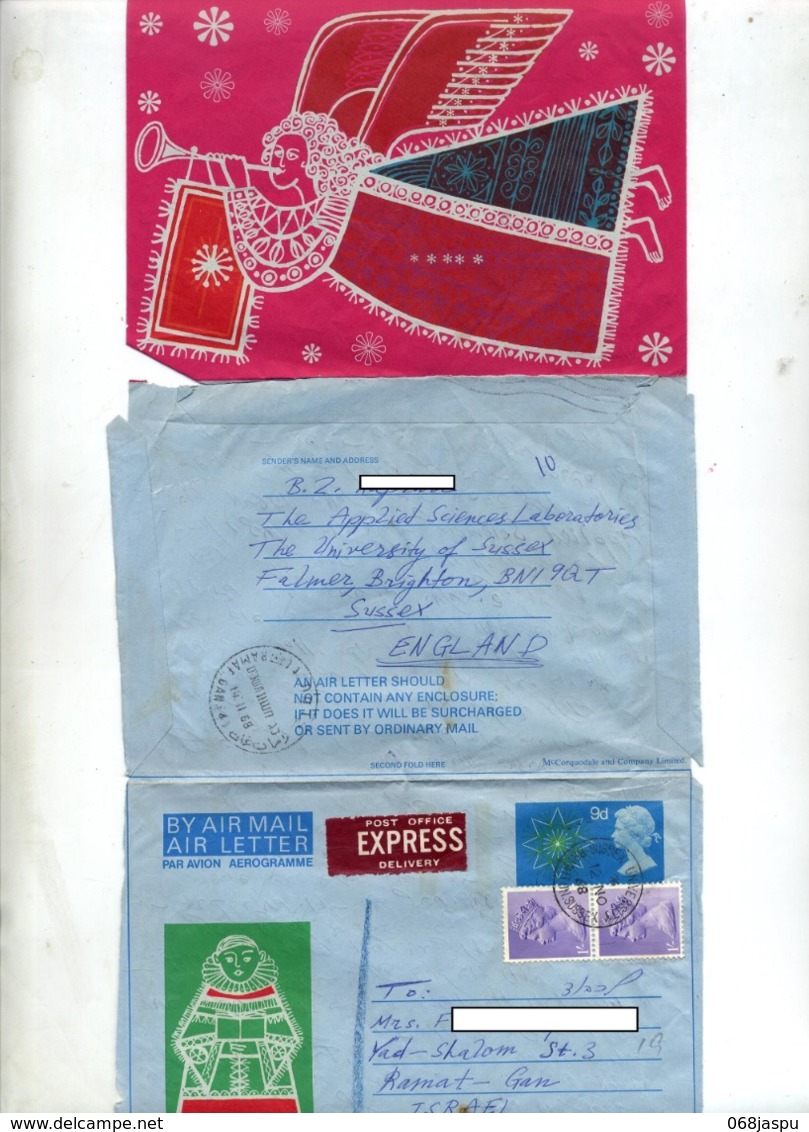 Aerogramme 9 Reine + Timbre Cachet Sussex - Entiers Postaux