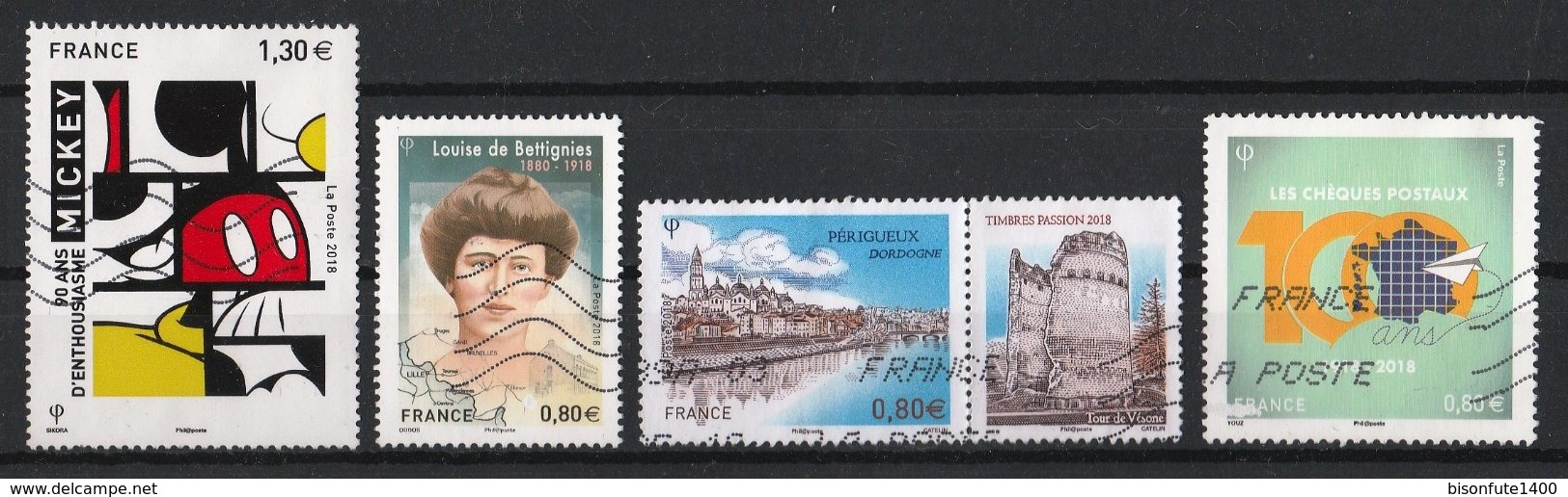 France 2018 : Timbres Yvert & Tellier N° 5259 - 5266 - 5273 + Vignette - 5274 - 5289 - 5290 Et 5291 Avec Oblit. - Oblitérés