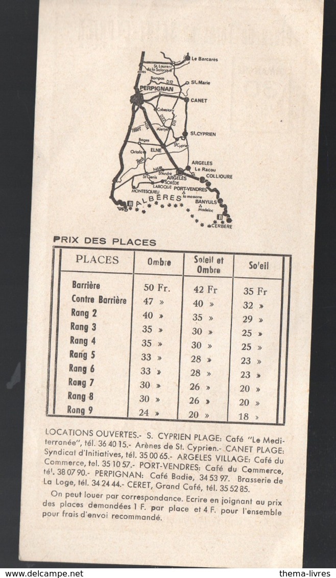 (tautomachie) Sant Cyprien (66 Pyrénées Orientales)  Corrida Du 30 Juin 1974 (PPP11386) - Programmes