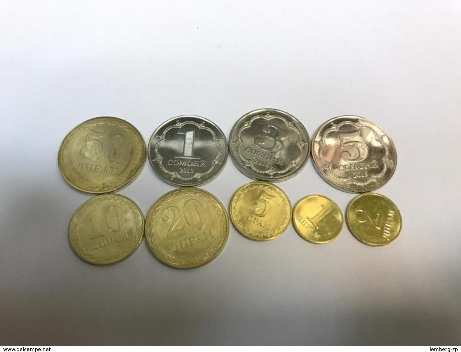 Tajikistan - Set 9 Coins 1 2 5 10 20 50 Diram 1 3 5 Somoni 2019 UNC Lemberg-Zp - Tadzjikistan
