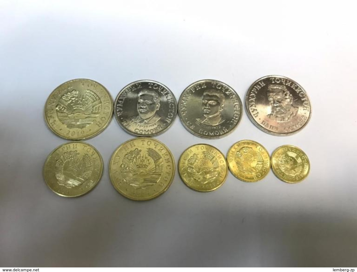 Tajikistan - Set 9 Coins 1 2 5 10 20 50 Diram 1 3 5 Somoni 2019 UNC Lemberg-Zp - Tagikistan