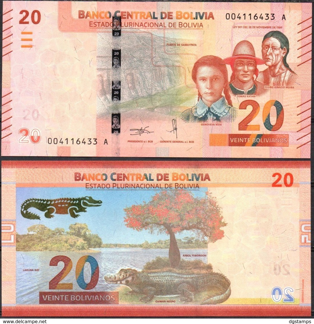 Bolivia 2018 Nueva Emision De Billetes: 20 Bolivianos. - Bolivia