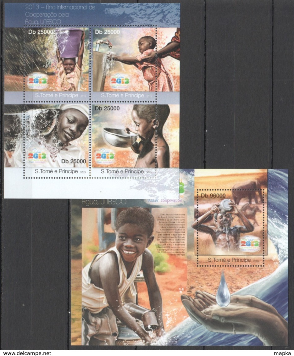 WW436 2013 S. TOME E PRINCIPE UNESCO WORLD WATER DAY 2013 KB+BL MNH - UNESCO