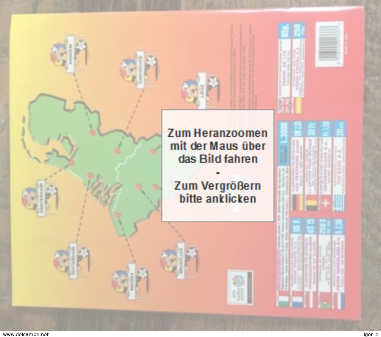 Panini UEFA EURO 2000 Football Fussball Soccer ALBUM WITH ALL 358 STICKERS INSIDE; PERFECT CONDITION; NO RESULTS ENTERED - Sonstige & Ohne Zuordnung