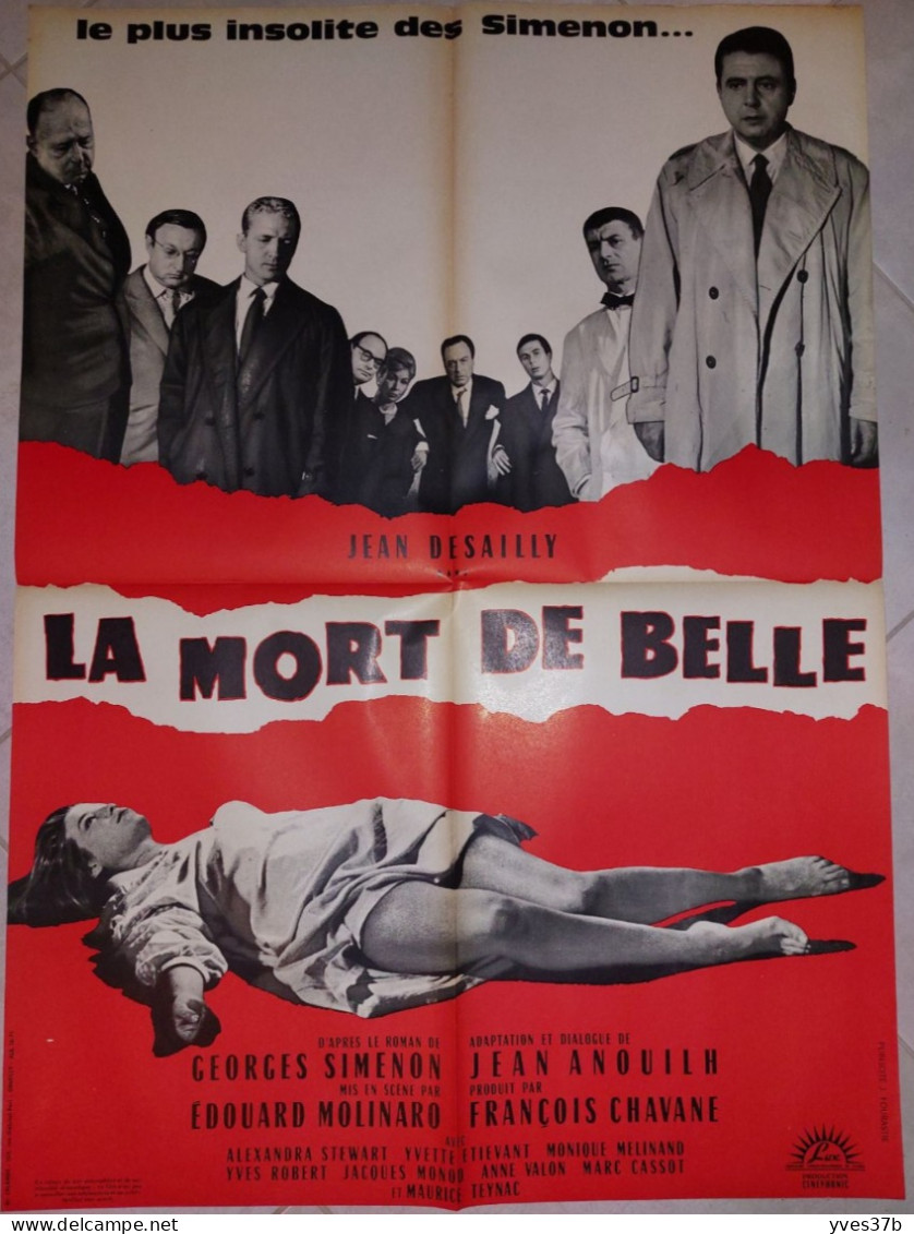 "La Mort De Belle" G. Simenon, J. Dessailly, E. Molinaro...1960 - 60x80 - TTB - Manifesti & Poster