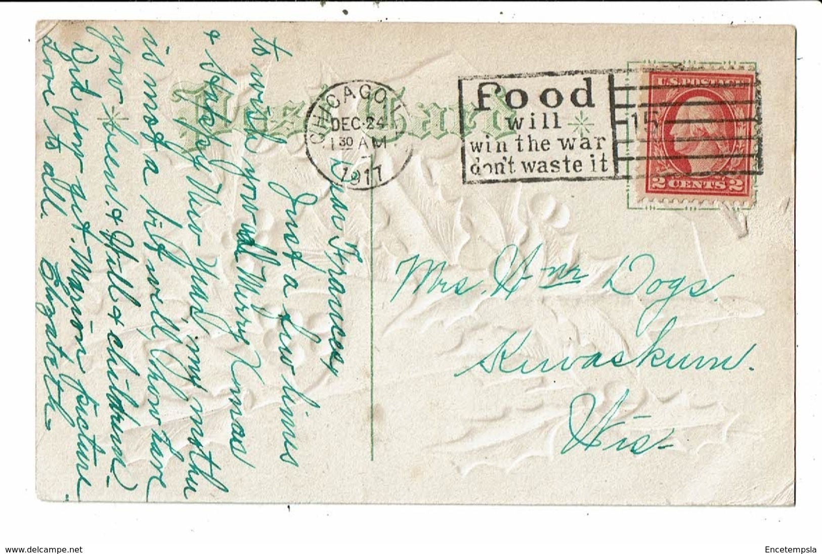 CPA-Carte Postale En Relief -Angleterre - A Mery Christmas Avec Du Houx En 1911VM8013 - Other & Unclassified