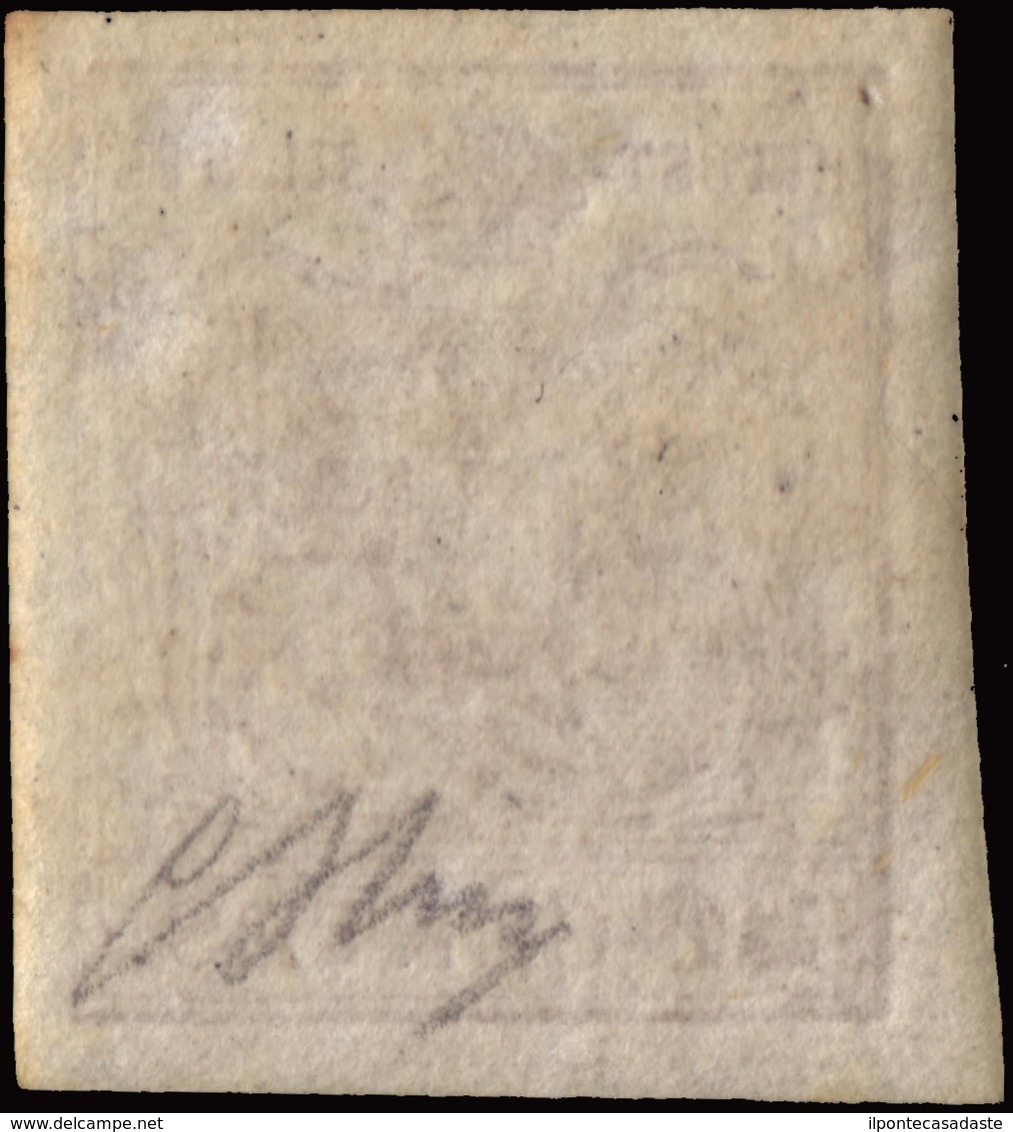 MLH ) LOMBARDO-VENETO 1850 | 30c. Bruno, Carta A Mano, I Tipo |  | Provenienza | Collezione Romano Padoan |  | Firma - Lombardo-Vénétie