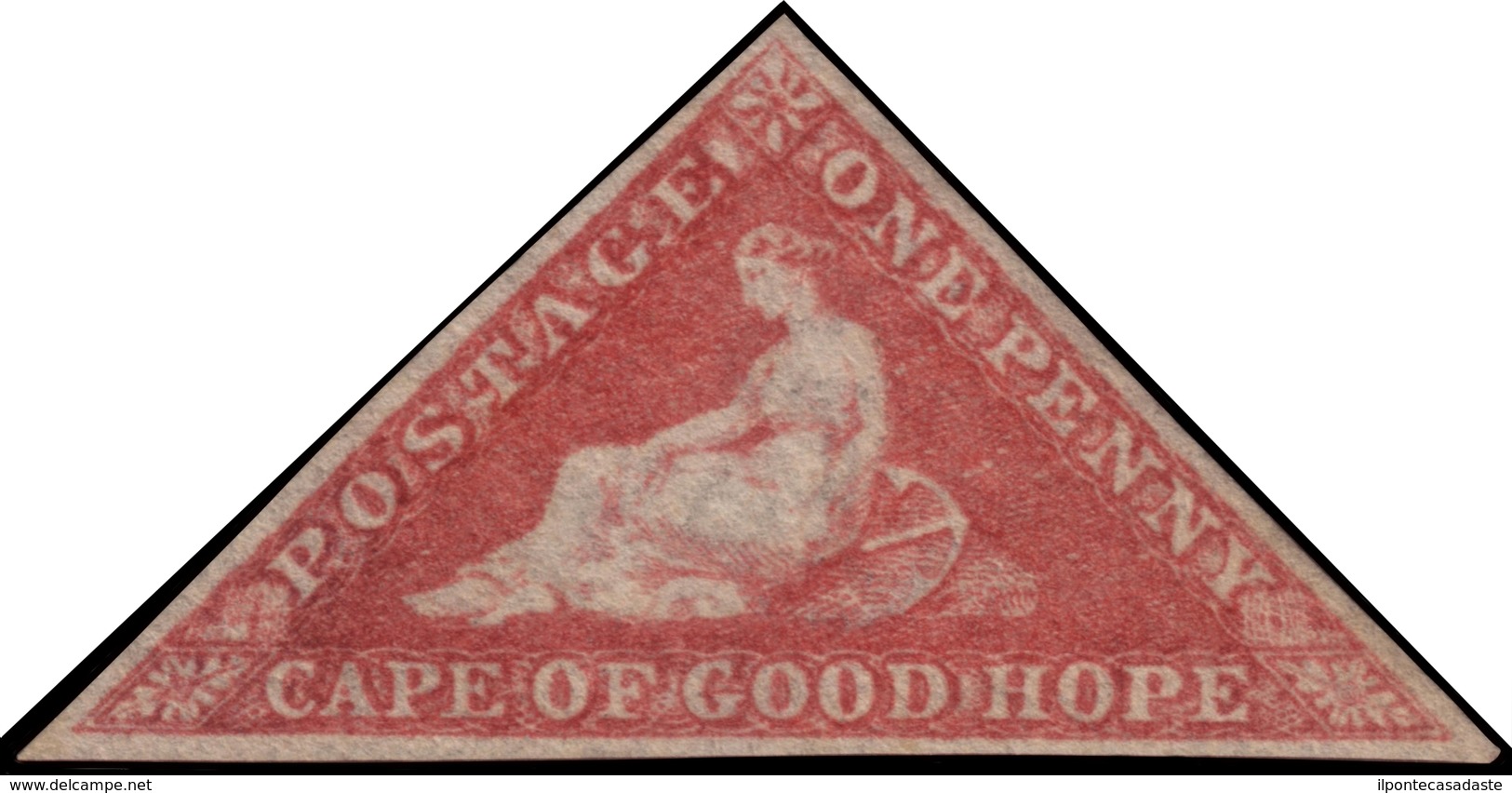 MH ) CAPO DI BUONA SPERANZA 1855/1858 | 1d. Rosso Rosa Scuro (deep Rose-red), Tiratura Perkins Bacon |  | Cert - Kap Der Guten Hoffnung (1853-1904)