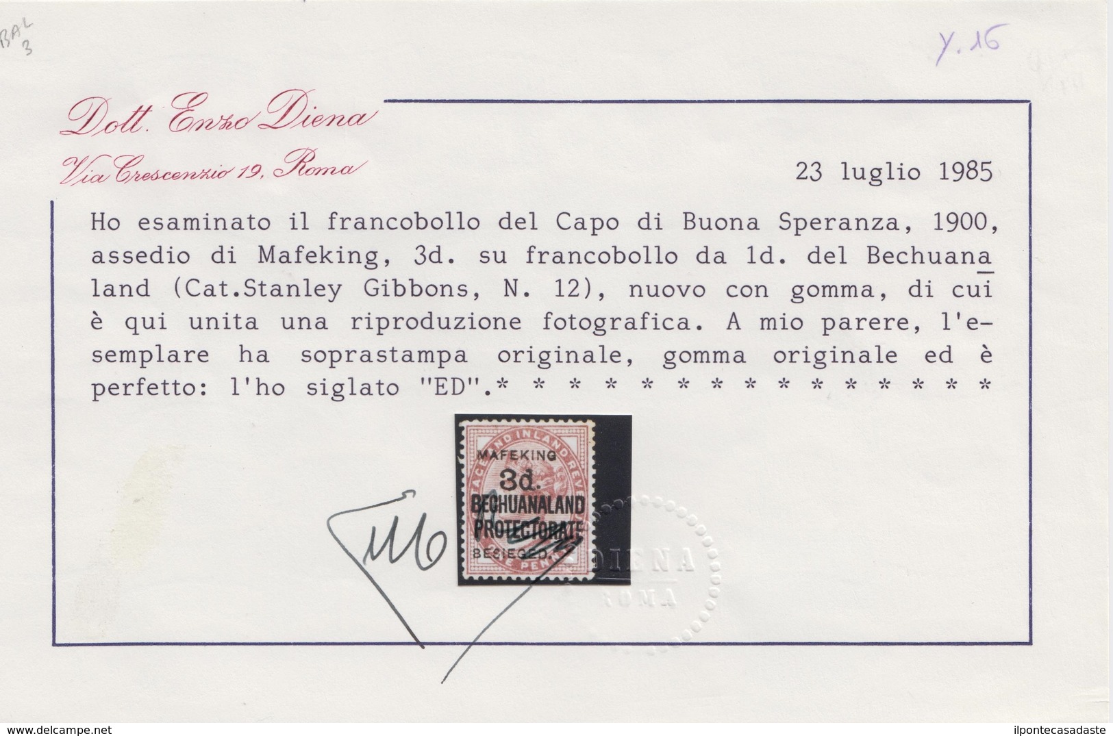 MH ) CAPO DI BUONA SPERANZA 1900 | Assedio Di Mafeking. 3d./1d. Lilla (lilac) Su Esemplare DI Bechuanaland - Cape Of Good Hope (1853-1904)